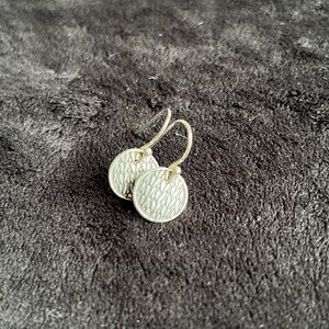 Sterling Silver Knitting Texture Dangle Earrings